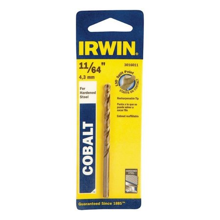 Irwin 11/64 in. X 3-1/4 in. L Cobalt Alloy Steel Drill Bit 1 pc 3016011